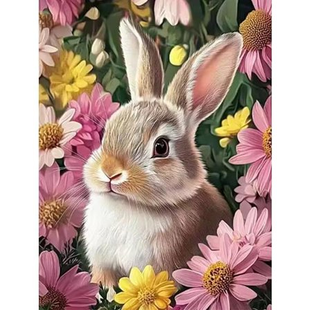Diamant Mosaik Kanin Dyr DIY Billede Rhinestones Diamant Maleri Blomster Håndværkssæt Håndlavet Gave