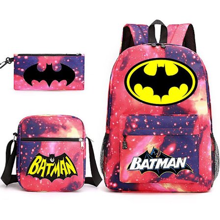 Batman Wayne skolväska studentryggsäck tredelad set E