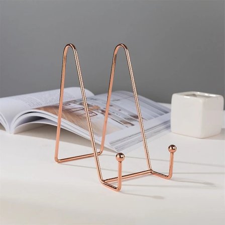 Lautasteline Rauta Näyttöteline Valokuva Kuva Kulho Astia Kirjateline Kehys Kulta Suuri 15 8 10cm Ruusukulta