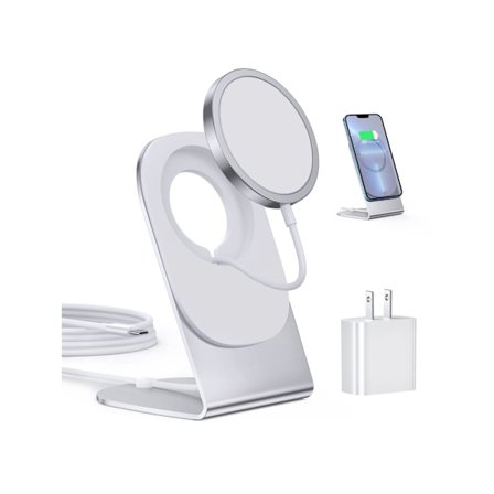 Magnetisk trådlös laddare för iPhone 15/14/13/12-serien med Mag Safe-laddningsställ och Magsafe-adapter för iPhone 15-12 Plus/