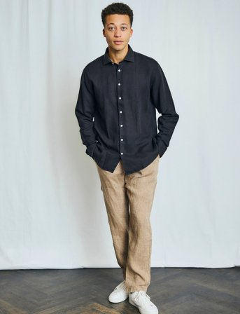 Bruun & Stengade Bs Antonelli Casual Modern Fit Shirt - Black - XL