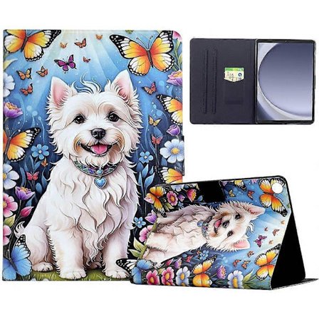 Samsung Galaxy Tab A9 -jalustakotelo, kuvioitu tablettitietokoneen nahkakansi automaattisella herätys-/lepotustoiminnolla