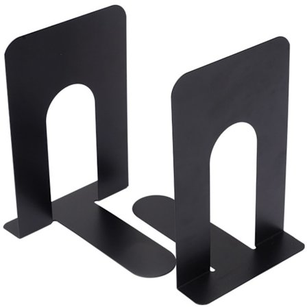 Bokstøtter - Metall - Jernbokhyller - Kan brukes til å støtte bøker og organisere skrivebordet ditt - 130mm * 150mm * 165mm - Svart
