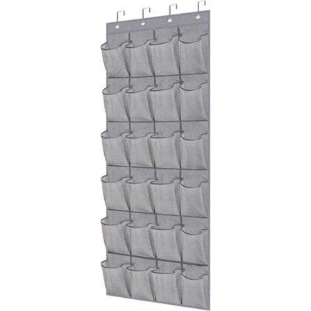 Dør Skoskab Hængende Opbevaring Organizer med 24 Store Mesh, Grå