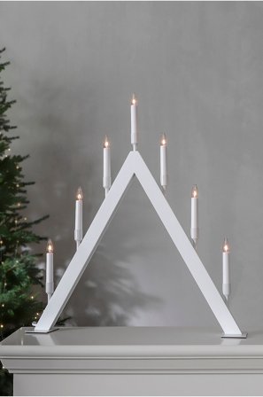 Star Trading - Lysestage Vind højde 63 cm - Hvid - Adventslysestager - Fra Homeroom