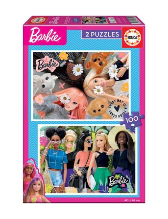 Educa 2X100 Barbie Toys Puzzles And Games Puzzles Classic Puzzles Multi/patterned Educa