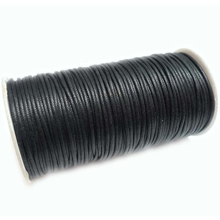 Svart cord 1,5mm 6 meter