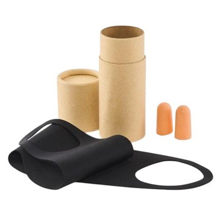 MidOcean Öronproppar Och Ögonmask Set One Size Beige/Svart/Orange