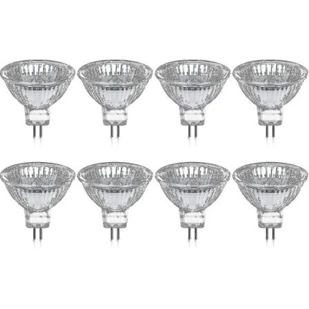 Pakke med 8 halogenpærer Gu5.3 Mr16 35w 12v Dimbar - varmhvit 2800k, 400 lumen, lås Jz