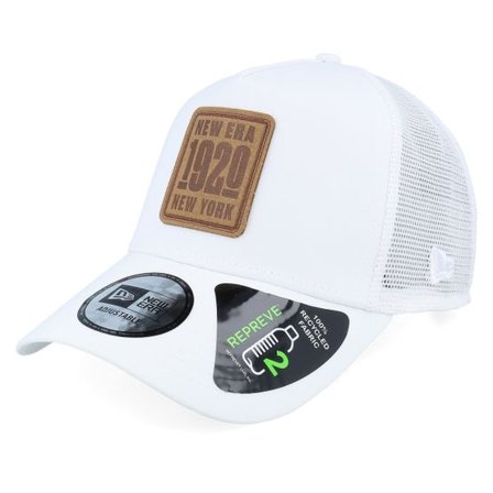 New Era - Vit trucker Keps - Ne Repreve White A-Frame Trucker @ Hatstore