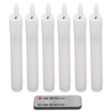 6 stk. Spidseformede batteridrevne stearinlys uden flamme til indendørs dekoration