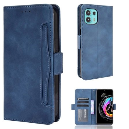 Modernt Motorola Edge 20 Fusion / Motorola Edge 20 Lite fodral med plånbok - Blå