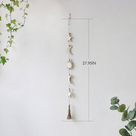 Måne vægdekoration med kæder til kontor