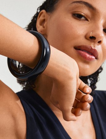 Pilgrim Aase Bangle - Black - ONE SIZE