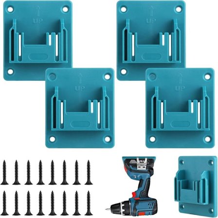 5-pak Vægmonteret værktøjsholder til Makita 18 V elværktøj, boremaskineholder til elværktøj med 20 skruer