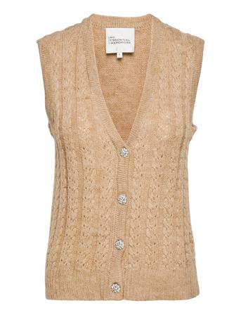 Mwjo Knit Vest Beige My Essential Wardrobe