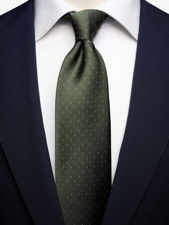 John Henric Men's Grüne Krawatte Mikropunkt Size 7,5