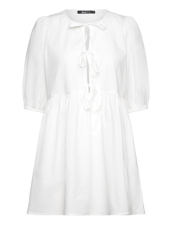 Gina Tricot Front Tie Dress - White - S