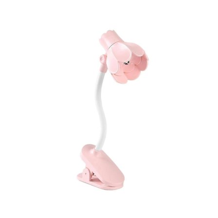 Skrivbordslampa, 360° Roterande Klämlampa, Portabel Bokläsningslampa, Klämma På Skrivbord/Bord/Våningssäng/Skåp Hembelysning Rosa