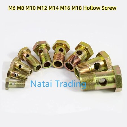 10 stk. M6 M8 M10 M12 M14 M16 M18 Hul Skrue 2 Hull Dieselmotor Olje Resirkulering Returrør Hengsel Hydraulisk Bolt