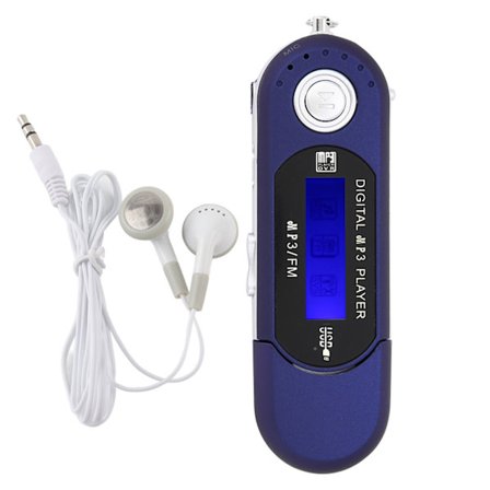 Bærbar Musikk MP3 USB-spiller med LCD-skjerm FM-radio Stemme Minnekort Blå