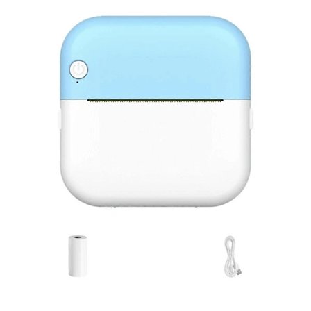 Bärbar Mini Fickskrivare Anteckning Foto Etikett Memo Utskrift Bluetooth Trådlös Bläckfri Termisk Skrivare 200dpi Blå