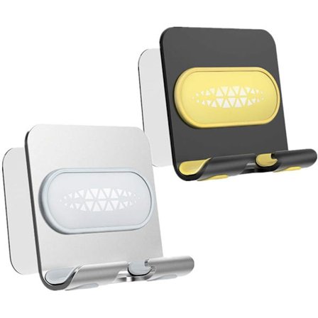 2 st duschtelefonhållare justerbar väggmonterad telefonhållare självhäftande återanvändbar vattentät hållare för telefon och surfplatta hand