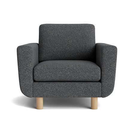 Haven Sessel in Puente Grau/Blau, melierter Polstersessel, moderner Stil, hoher Sitzkomfort für das Wohnzimmer, Breite 86cm, Komfortmöbel.