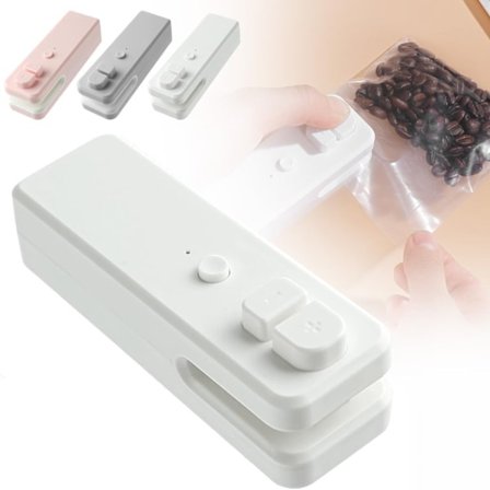 2026 Opgraderet 2 i 1 Mini Poseforsegler - Magnetisk USB Genopladelig Vakuum Varmeforseglingsmaskine med Skærer, Bærbar til Opbevaring af Mad