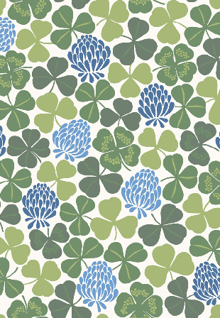 Gyllstad Tyg Metervara Lyckoklöver Grön 1 meter