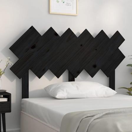 Vidaxl Sänggavel Svart 122,5x3x80,5 Cm Massiv Furu Svart