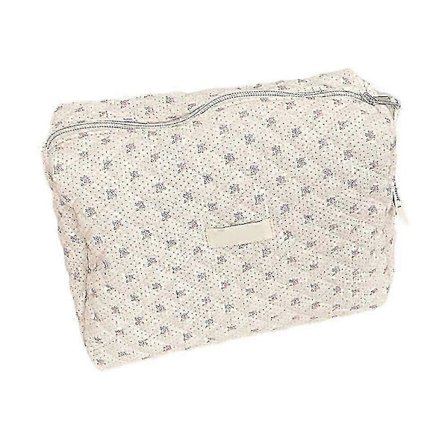 Mote Kosmetikkveske for Kvinner Myk Bomull Dame Glidelås Sminkeveske Bærbar Flerbruks Toalettveske