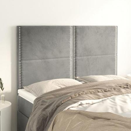 Vidaxl Huvudgavlar 4 St Ljusgrå 72x5x78/88 Cm Sammet Grå
