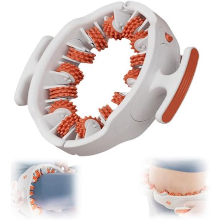2026 Anti-cellulitt massasjerulle - Håndholdt dypvevsmassasje for ben, armer og rygg, ergonomisk og reisevennlig (oransje)