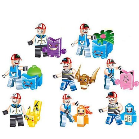 8 Pack Poke-mon Battle Figures Mini Anime Toys Doll Kids Toys For Birthday Party Xmas Gifts