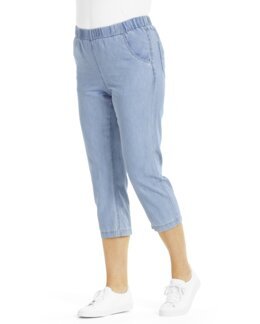 Bomuldsbukser i capri model Ljusblå - 40 - Åshild