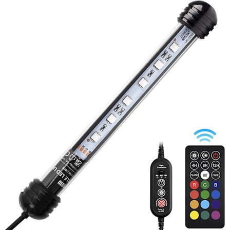 Akvarie LED-belysning 18 cm med fjernkontroll, RGB flerfarget L