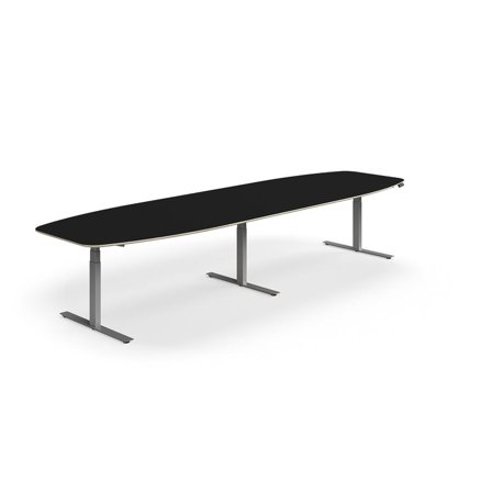Neuvottelupöytä NOVUS, korkeussäädettävä, 4000x1200 mm, hopea/musta