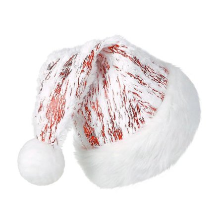 Julehatt Nisselue for voksne, Deluxe hvit velur nisselue med mykt fôr