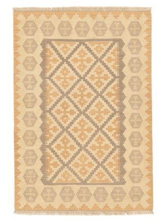 Ljus Nomad Kelim Matta Handvävd 104X151 Orange/Beige Persien