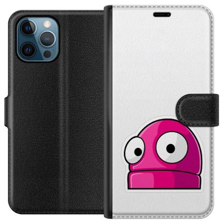 Kompatibel Tegnebogsetui til Apple Apple iPhone 12 Pro Rosa tegneseriefigur med store øjne i legende og humoristisk stil