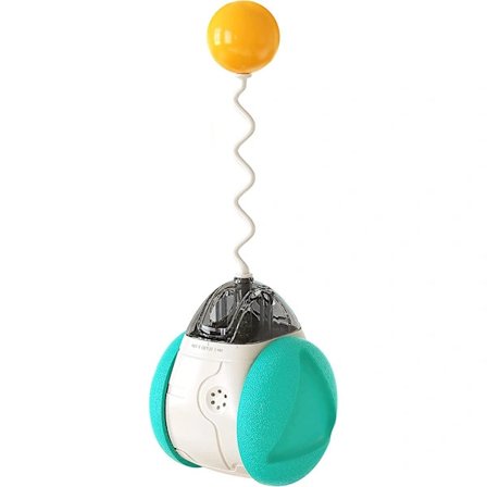 Kattelegetøj til indendørs katte, kattegodbid legetøj, balancebil design med katteurt Iq træning flerfarvet roterende sjov katte rulle legetøj