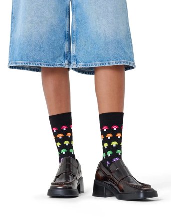 Happy Socks Mushroom Stripe Sock - Black - 41-46