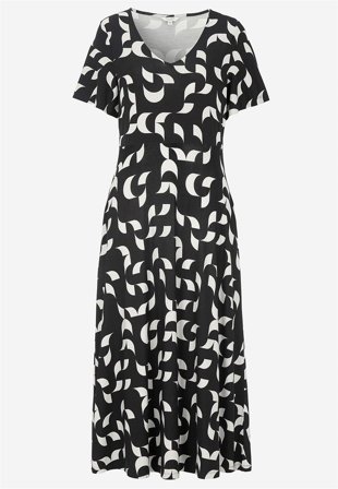 Cellbes of Sweden - Mönstrad viskosklänning - svart / mönstrad - för damer - 46/48