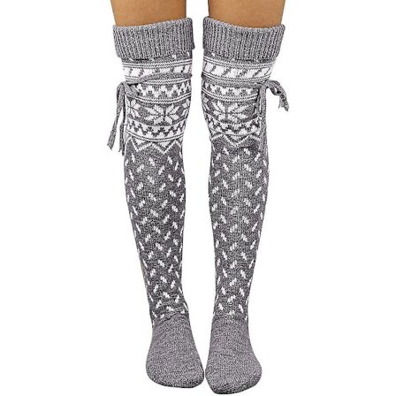 Varma långa strumpor Dam Lår Högt över Knä Strumpor Casual Wool Winter Stockings_fs