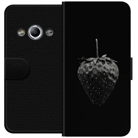Kompatibelt Lommeboketui til Samsung Galaxy Xcover 3 Svart jordbær i mørk minimalistisk stil