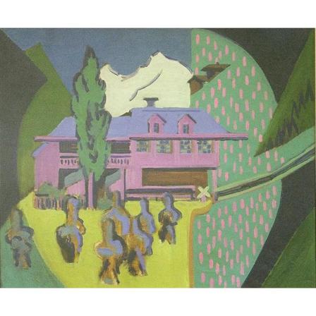 Iolett House In Front Of A Snowy Mountain, , Ernst Ludwig Kirchn Brun