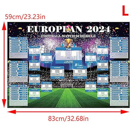 2024 Tysk EM-plan Kamper Fotballplakater Veggkartkalender (FMY)