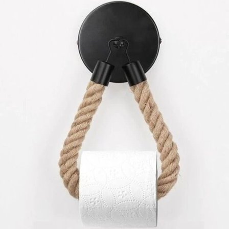 Toiletpapirholder, Hamperebshåndklædeholder til badeværelse og køkken Toiletpapirholder (Sort)