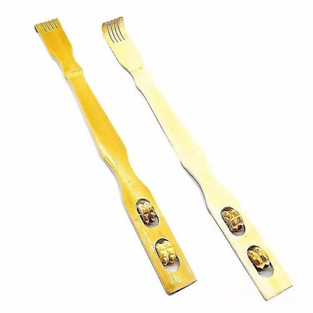 Dobbel kule rullende bambus tre ryggkløer massasje montering rullende